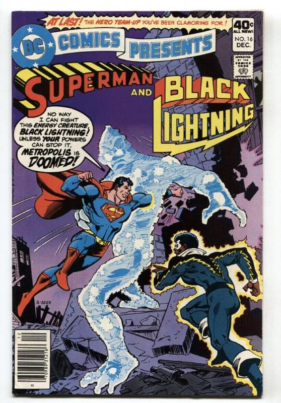 DC Comics Presents #16-1979 Black Lightning and Superman DC NM- (DC Comics, 1979), raw comic book in NM- condition — front cover