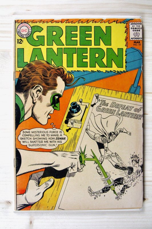 Green Lantern #19 (DC Comics, 1963), raw comic book in VG+ 4.5 condition — front cover