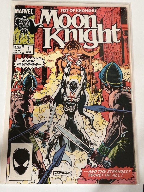 Moon Knight #1 (Marvel Comics, 1985), raw comic book in VF/NM 9.0 condition — front cover