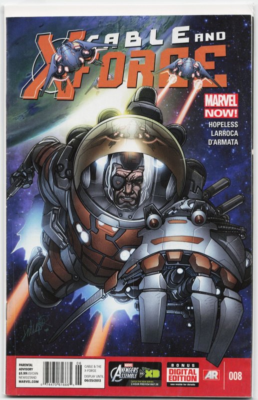 Cable and X-Force #8 (2013), raw, ungraded comic book — front cover