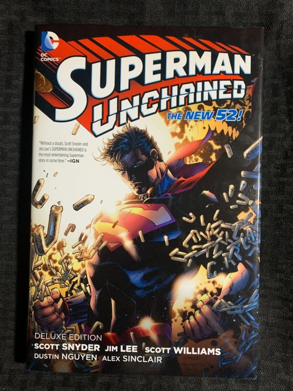 2014 Superman Unchained Deluxe Edition Hc/dj Vf+/vf 1st DC Comics (DC Comics, 2014), raw comic book in VF+ condition — front cover