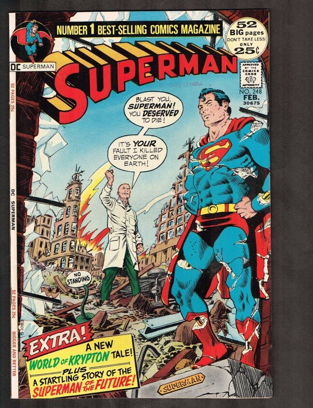 Superman #248 (DC Comics, 1972), raw comic book in 9.2 condition — front cover