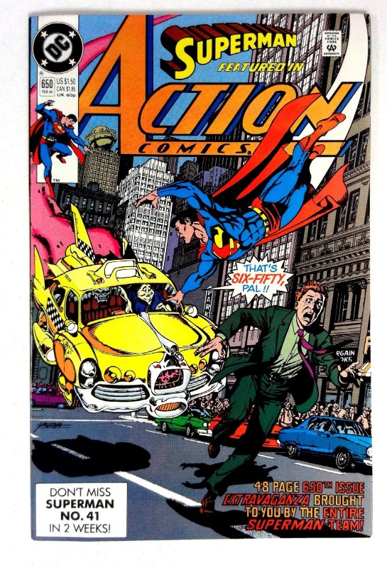 Action #650 (DC Comics, 1990), raw comic book in VF/NM condition — front cover