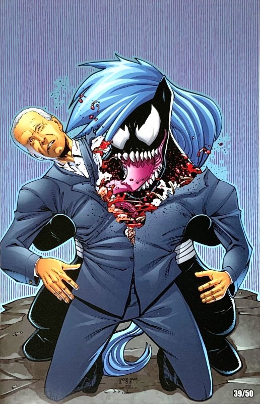 My Nightmarish Venomous Little Ponies Asm Homage Joe Biden Virgin Variant NM., raw comic book in NM condition — front cover