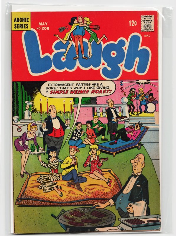 Laugh #206 (Archie Comics, 1968), raw, ungraded comic book — front cover