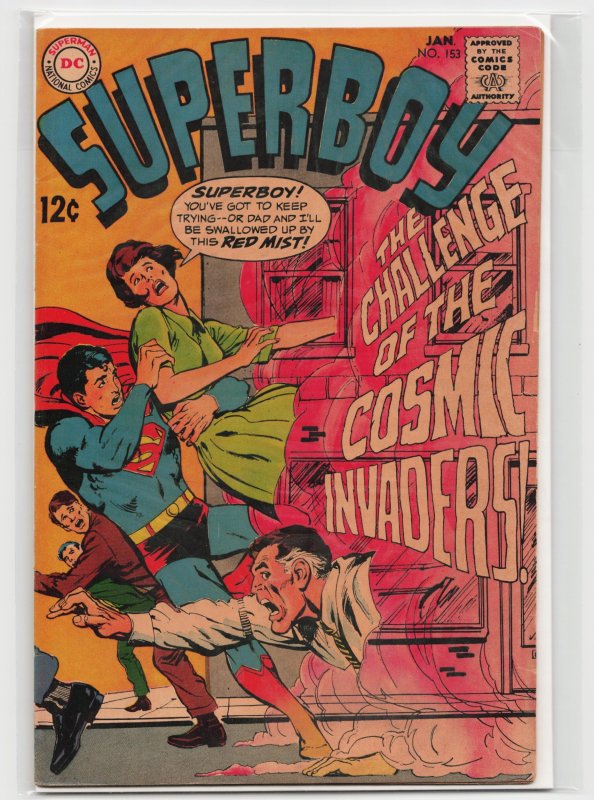 Superboy #153 (DC Comics, 1969), raw, ungraded comic book — front cover