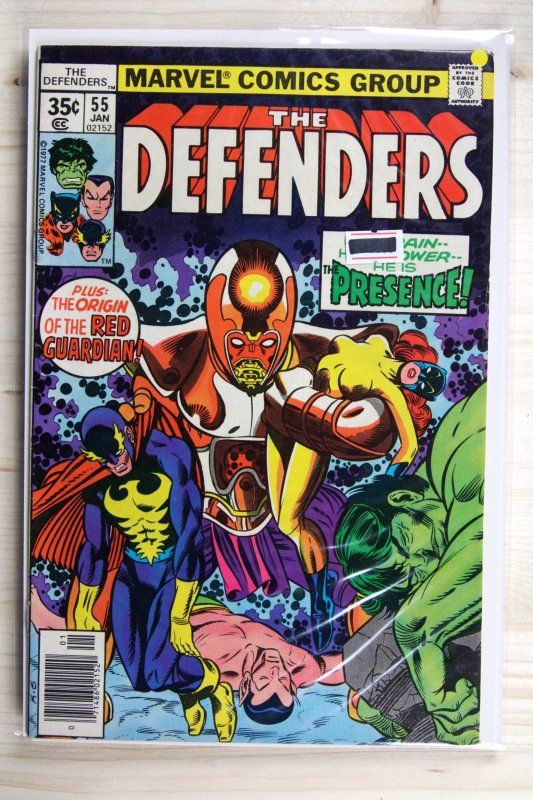 The Defenders #55 (Marvel Comics, 1978), raw comic book in VF- 7.5 condition — front cover