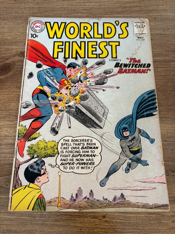 World's Finest Comics #109 (DC Comics), raw comic book in VG- condition — front cover