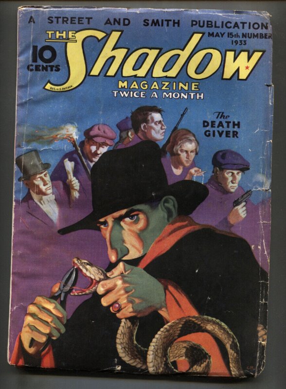 Shadow--May #15 (1933), raw, ungraded comic book — front cover