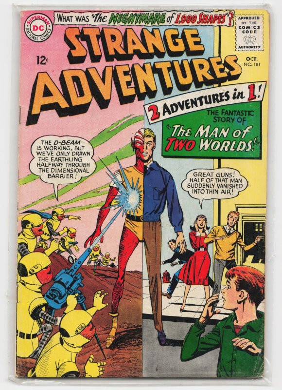 Strange Adventures #181 (DC Comics, 1965), raw, ungraded comic book — front cover