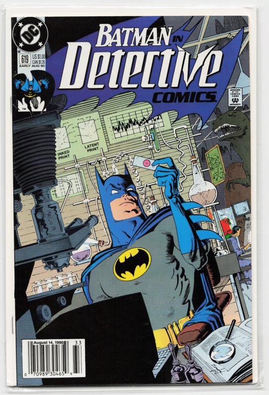 Detective Comics #619 (DC Comics, 1990), raw, ungraded comic book — front cover