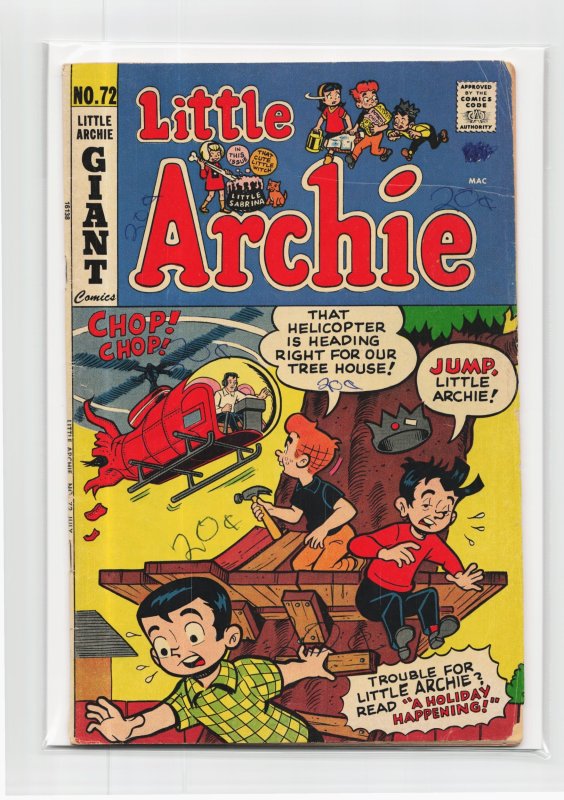 The Adventures of Little Archie #72 (Archie Comics, 1972), raw, ungraded comic book — front cover