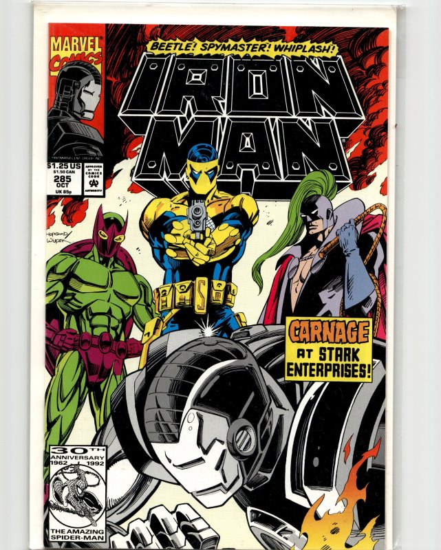 Iron Man #285 (Marvel Comics, 1992), raw, ungraded comic book — front cover