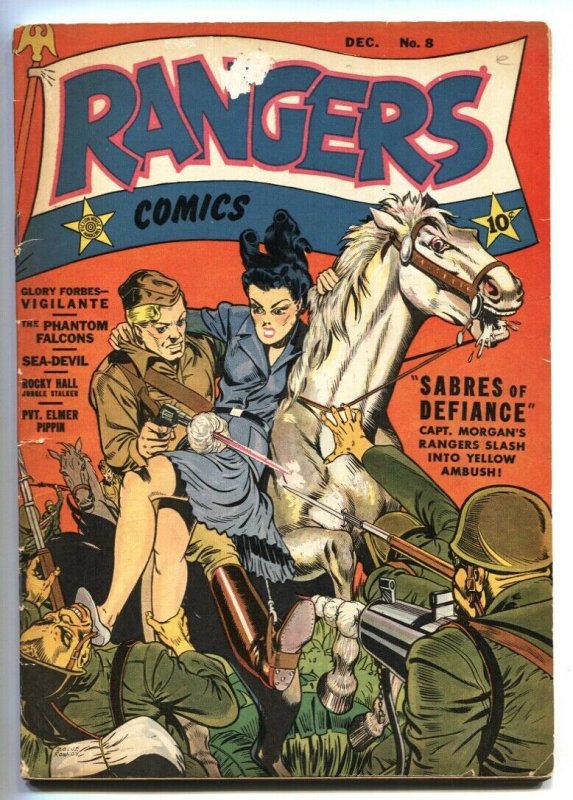 Rangers #8 (Fiction House, 1942), raw, ungraded comic book — front cover