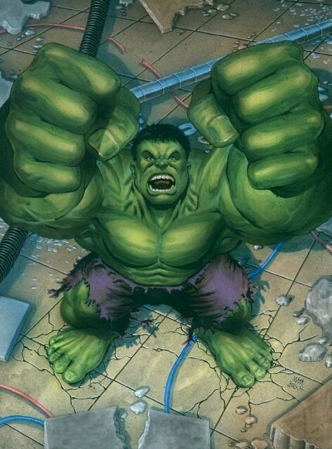 Hulk Dynamic Poster Art - LA - Signed art by Matt Busch, raw, ungraded comic book — front cover