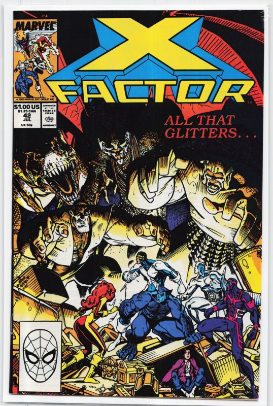 X-Factor #42 (Marvel Comics, 1989), raw, ungraded comic book — front cover