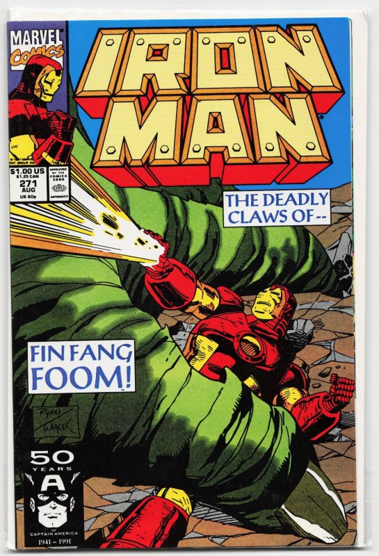 Iron Man #271 (Marvel Comics, 1991), raw, ungraded comic book — front cover