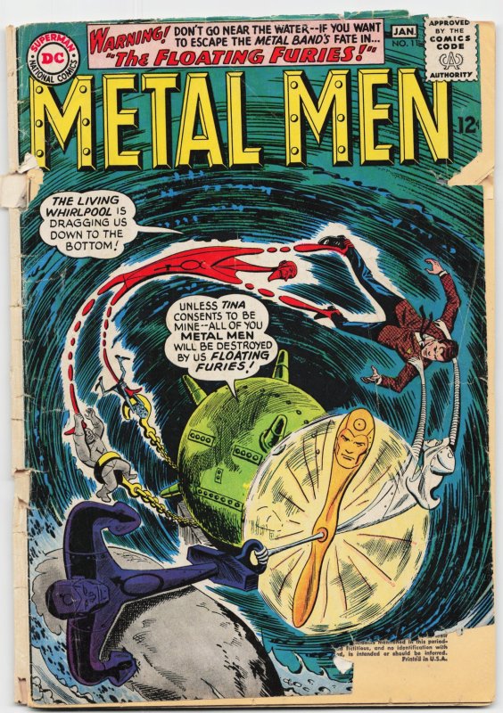 Metal Men #11 (DC Comics, 1965), raw, ungraded comic book — front cover