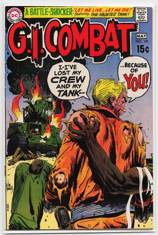 G.I. Combat #141 (DC Comics, 1970), raw, ungraded comic book — front cover