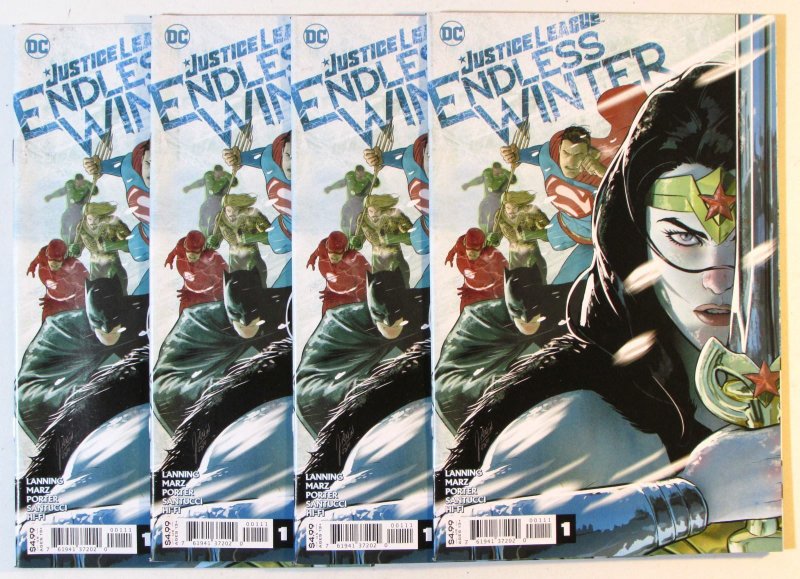 2021 Justice League: Endless Winter Lot of 4 #1 x4 DC Comic Books (DC Comics, 2021), raw, ungraded comic book — front cover