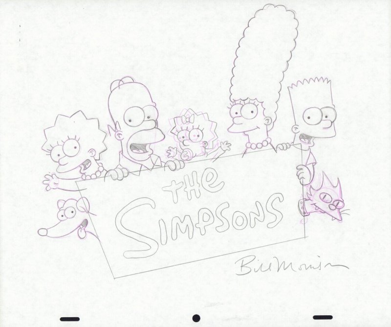 The Simpsons Merchandise Logo - Signed art by Bill Morrison, raw, ungraded comic book — front cover