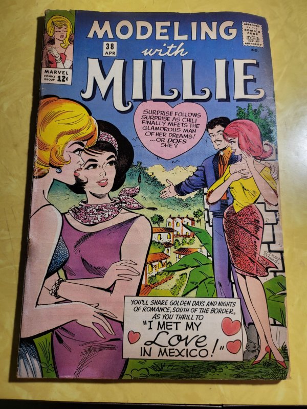 Modeling with Millie #38 (1965), raw, ungraded comic book — front cover
