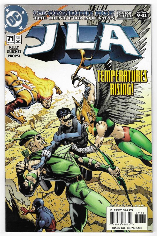 JLA #71 (DC Comics, 2002), raw, ungraded comic book — front cover