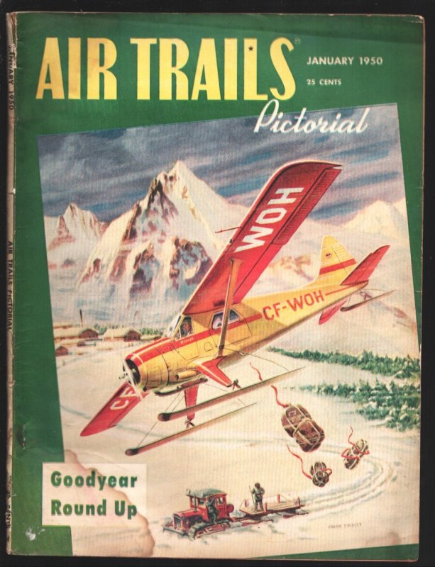 Air Trails Pictorial 1/1950-Frank Tinsley Aircraft art Cover-jet Fighters-Model, raw, ungraded comic book — front cover