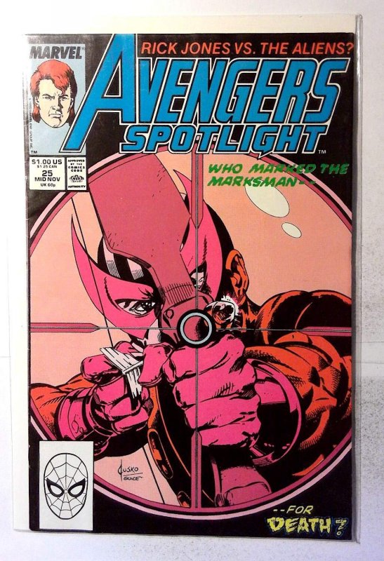 Avengers Spotlight #25 (Marvel Comics, 1989), raw, ungraded comic book — front cover