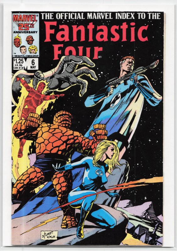 The Official Marvel Index to the Fantastic Four #6 (1986), raw, ungraded comic book — front cover