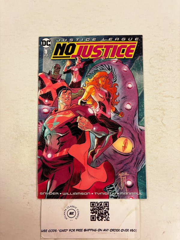 Justice League No Justice #1 (DC Comics, 2018), raw comic book in NM condition — front cover