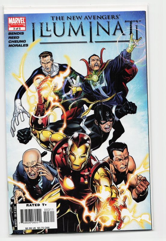 New Avengers: Illuminati #3 (Marvel Comics, 2007), raw, ungraded comic book — front cover