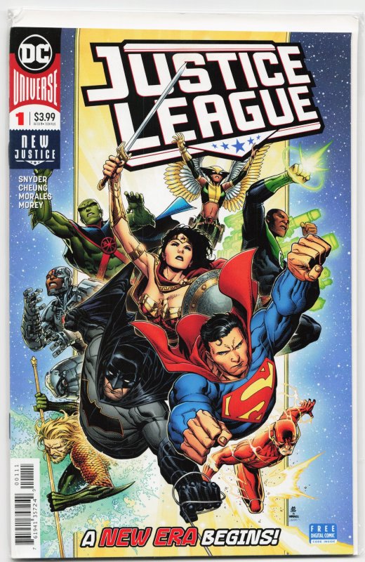 Justice League #1 (DC Comics, 2018), raw, ungraded comic book — front cover