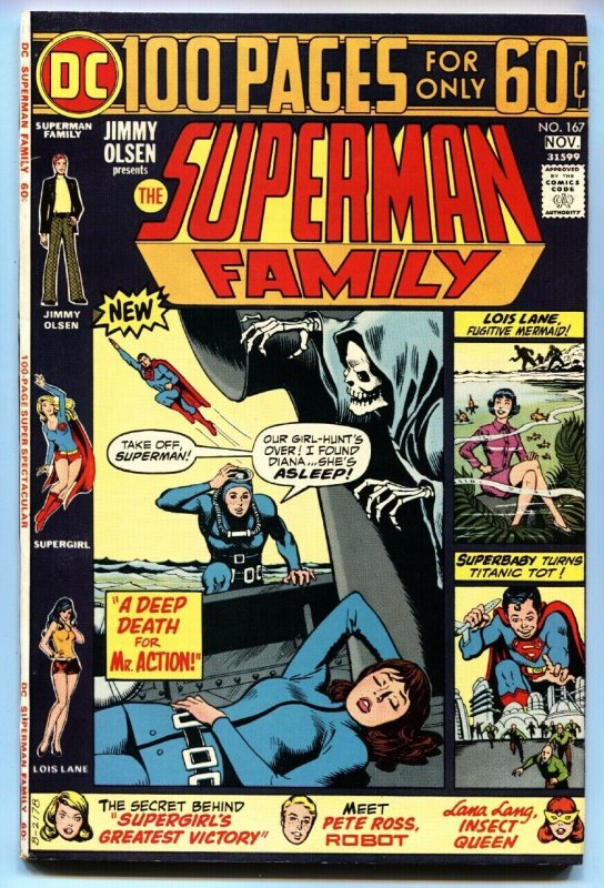 Superman Family #167 (DC Comics, 1974), raw comic book in VF+ condition — front cover