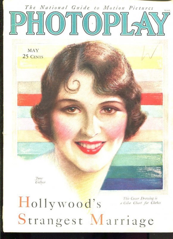 MAG: Photoplay Magazine May 1929- June Collyer - Janet Gaynor - Marion Davies, raw, ungraded comic book — front cover