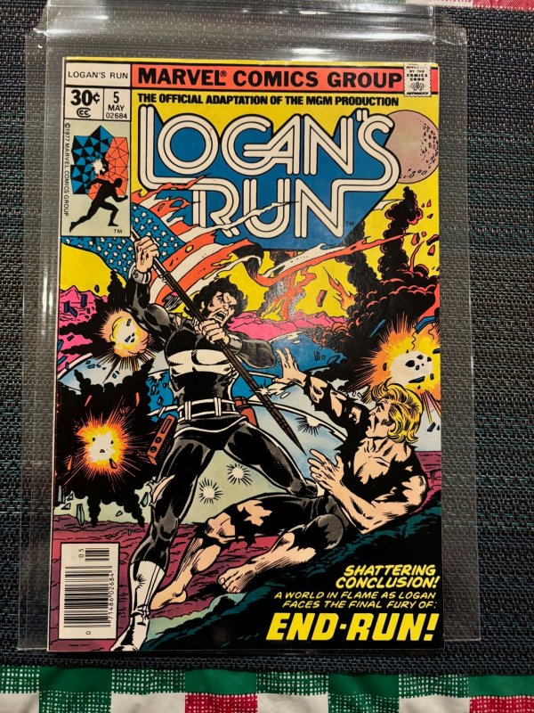 Logan's Run #5 (Marvel Comics, 1977), raw, ungraded comic book — front cover