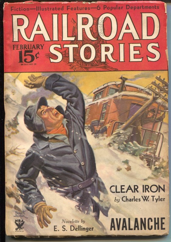 Pulp: Railroad Stories2/1934-Munsey-avalanche Disaster-pulp Adventure-VG/FN, raw comic book in VG/FN condition — front cover