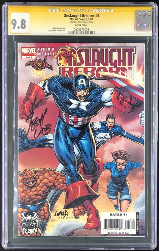 Onslaught Reborn #3 (Marvel Comics), CGC 9.8 graded comic book, Signature Series label — front cover in its holder