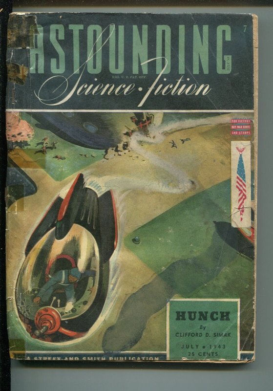 Pulp: Astounding Science Fiction 07/1943-Pulp Sci-Fi- Van Vogt-Fritz Leiber-..., raw, ungraded comic book — front cover