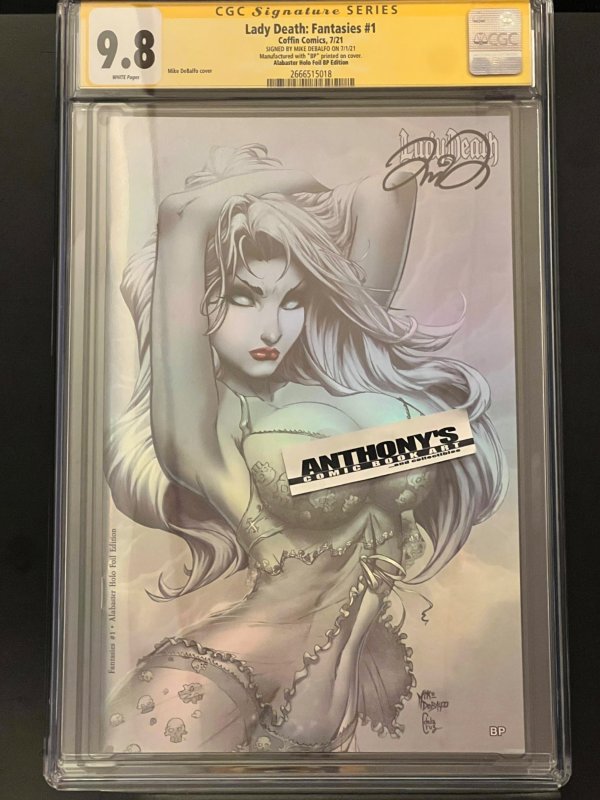 Lady Death: Fantasies #1 (2021), CGC 9.8 graded comic book — front cover in its holder