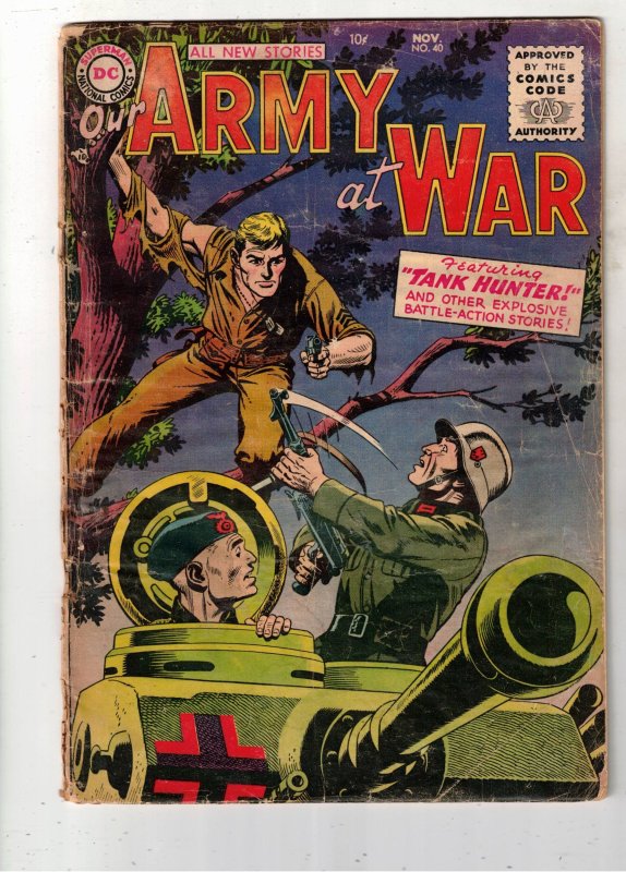 Our Army at War #40 (DC Comics, 1955), comic book — front cover in its holder