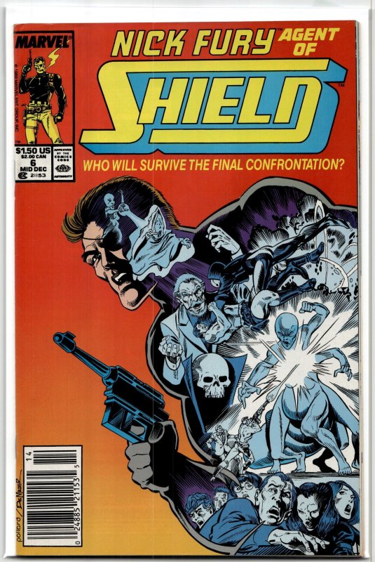 Nick Fury, Agent of SHIELD #6 (Marvel Comics, 1989), raw, ungraded comic book — front cover