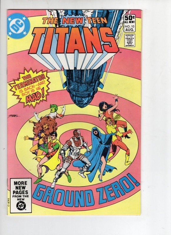 The New Teen Titans #10 (DC Comics, 1981), raw comic book in VF/NM 9.0 condition — front cover