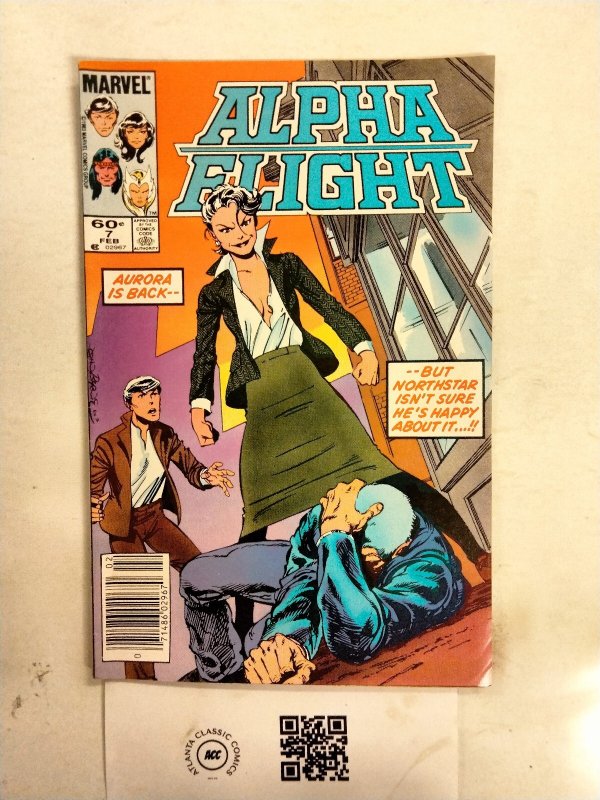 Alpha Flight #7 (Marvel Comics), raw comic book in NM condition — front cover