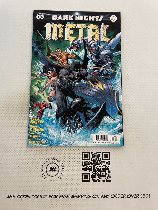 Dark Nights Metal #2 (DC Comics, 2017), raw comic book in NM condition — front cover