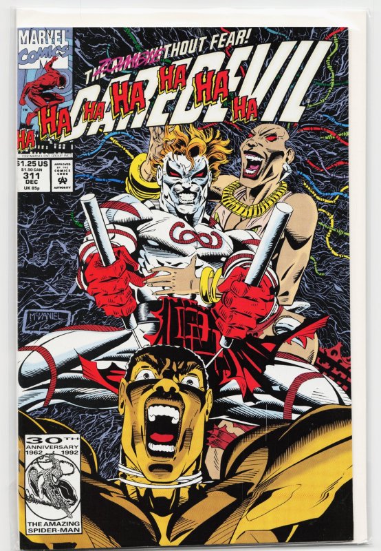 Daredevil #311 (Marvel Comics, 1992), raw, ungraded comic book — front cover