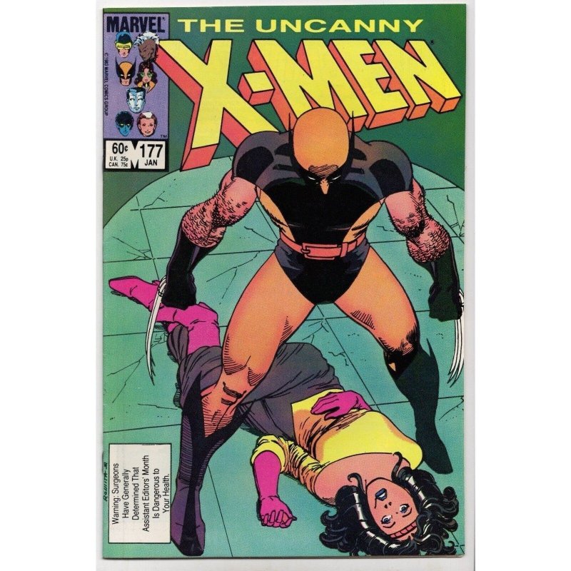 The Uncanny X-Men #177 (Marvel Comics, 1984), raw comic book in VF/NM 9.0 condition — front cover