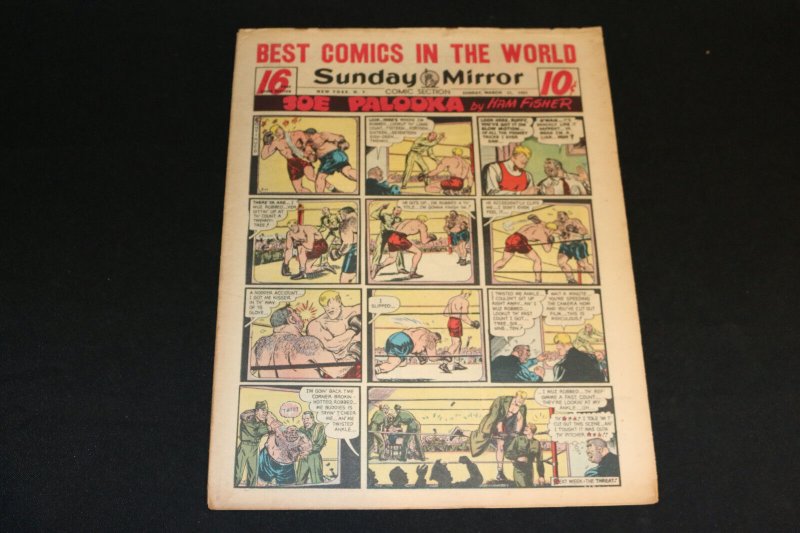 1951 Sunday Mirror Weekly Comic Section March 11th (VG+) Superman Superboy App (1951), raw comic book in VG+ condition — front cover