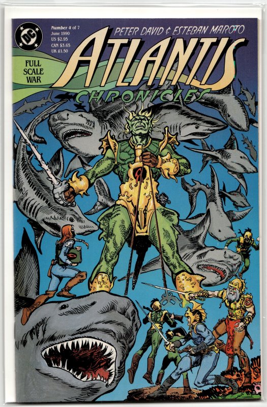 The Atlantis Chronicles #4 (DC Comics, 1990), raw, ungraded comic book — front cover