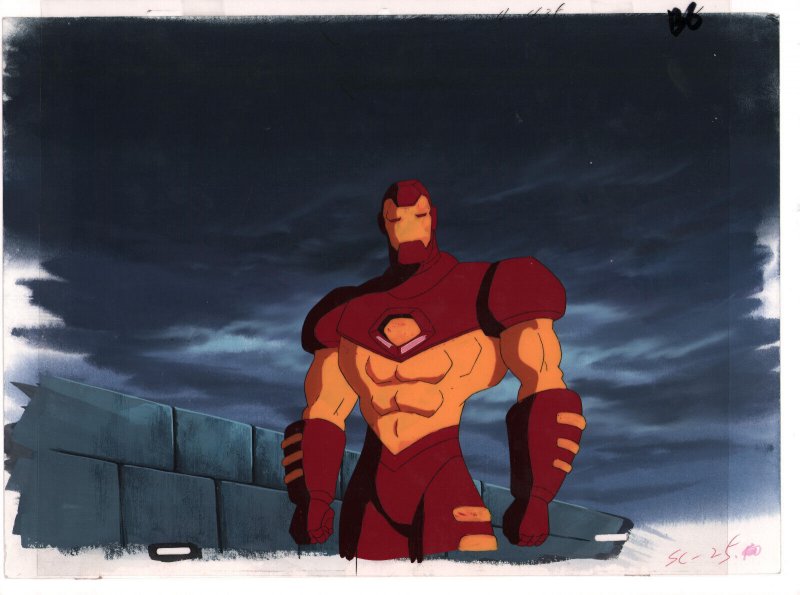 Production Cel & Original Background from Iron Man 1994 - with COA (1994), raw, ungraded comic book — front cover